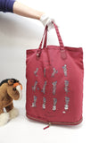 Delvaux Eco-bag Canguro Bordeaux Borsa a mano pieghevole Tote Bag@E03C