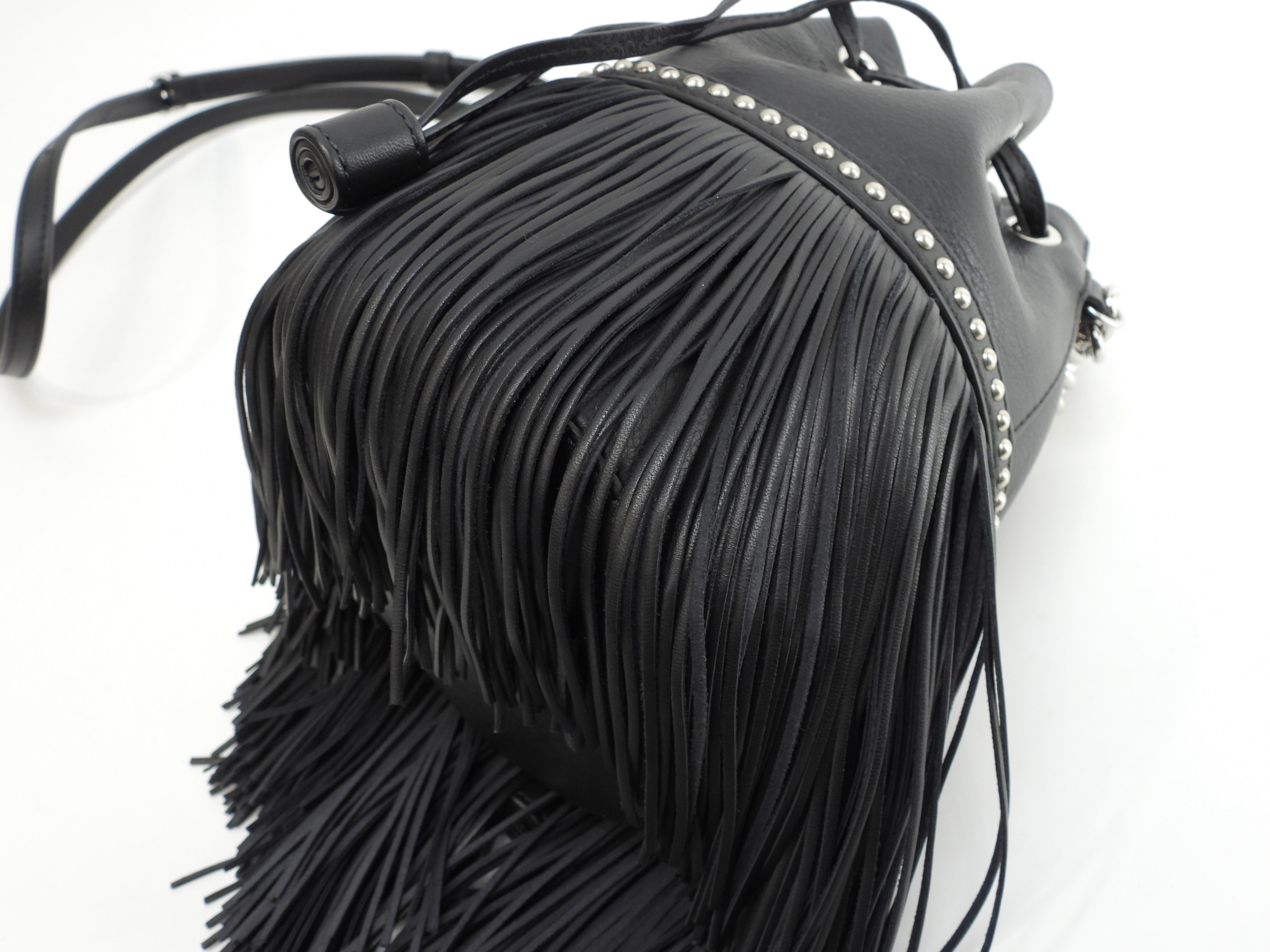 J&Mdavidson Carnival Mini Frange in pelle nera, pochette e borsetta, ottime condizioni @ 5