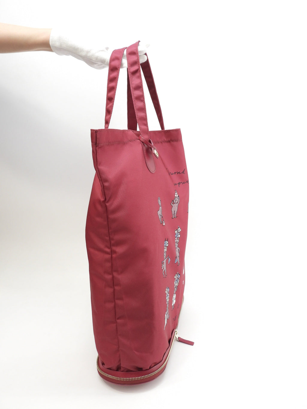 Delvaux Eco-bag Canguro Bordeaux Borsa a mano pieghevole Tote Bag@E03C