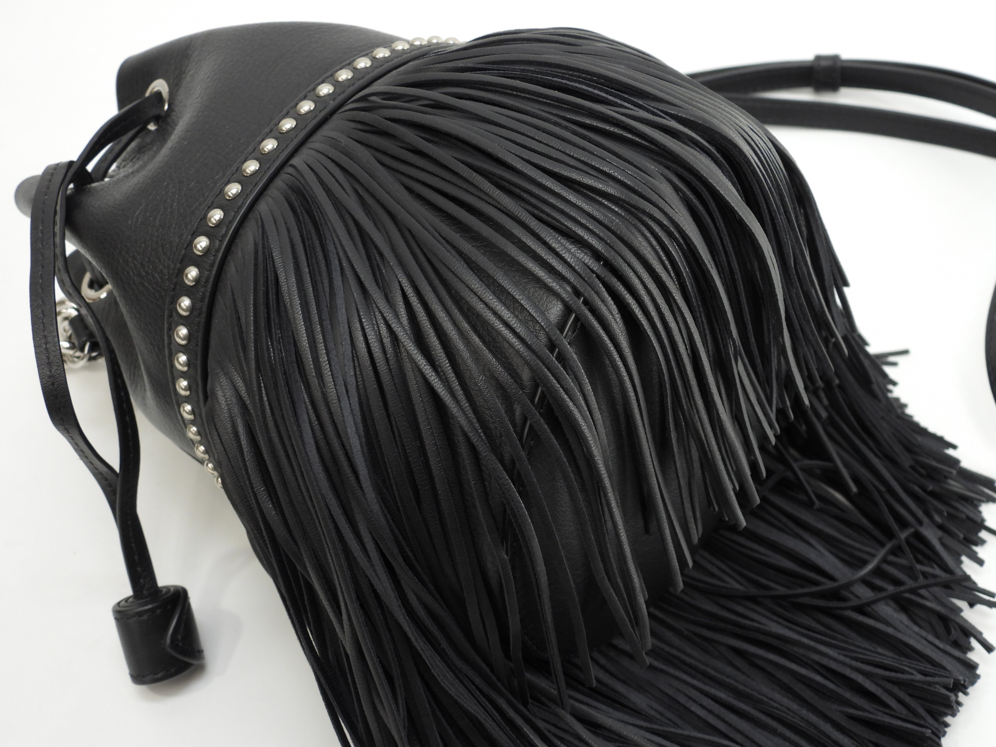 J&Mdavidson Carnival Mini Frange in pelle nera, pochette e borsetta, ottime condizioni @ 5