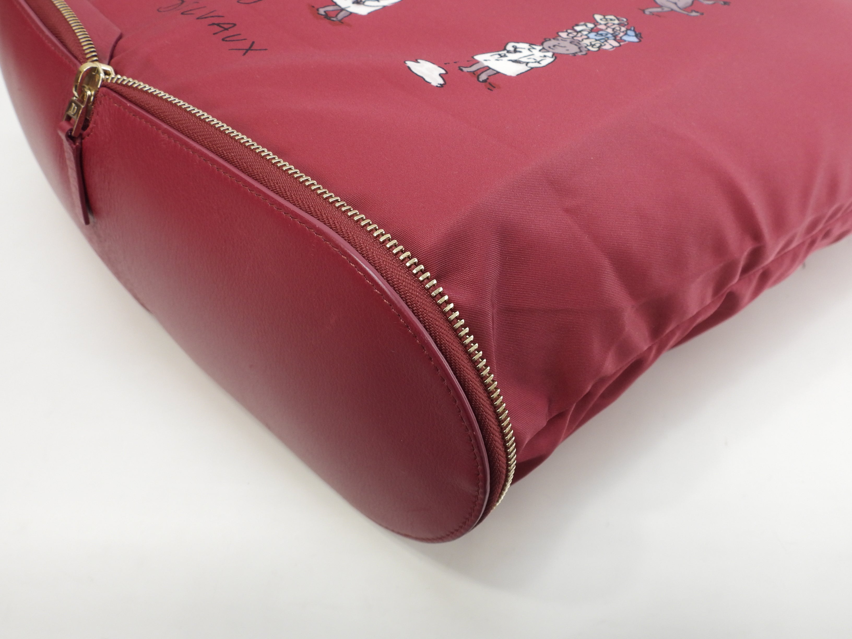Delvaux Eco-bag Canguro Bordeaux Borsa a mano pieghevole Tote Bag@E03C