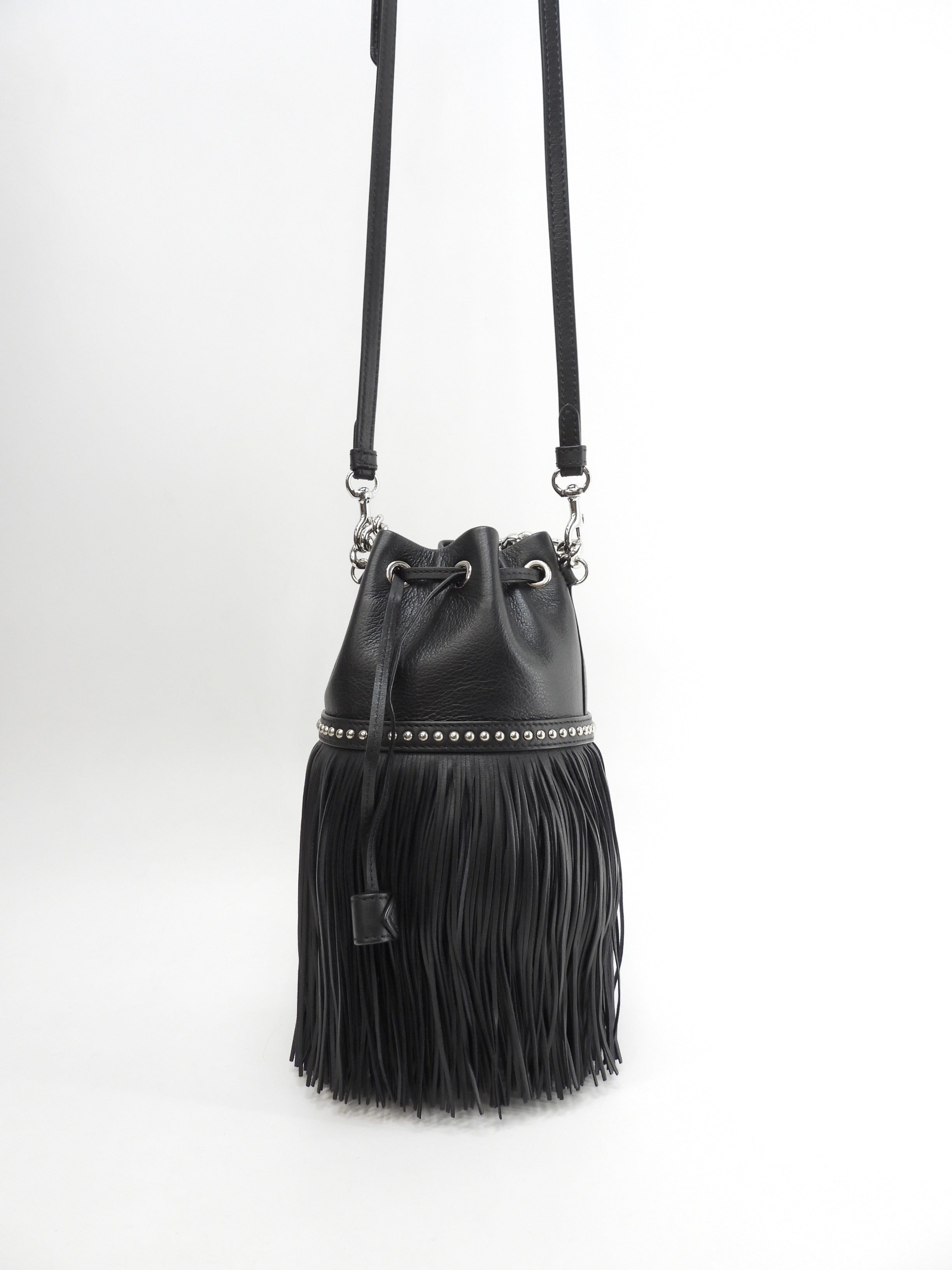 J&Mdavidson Carnival Mini Frange in pelle nera, pochette e borsetta, ottime condizioni @ 5