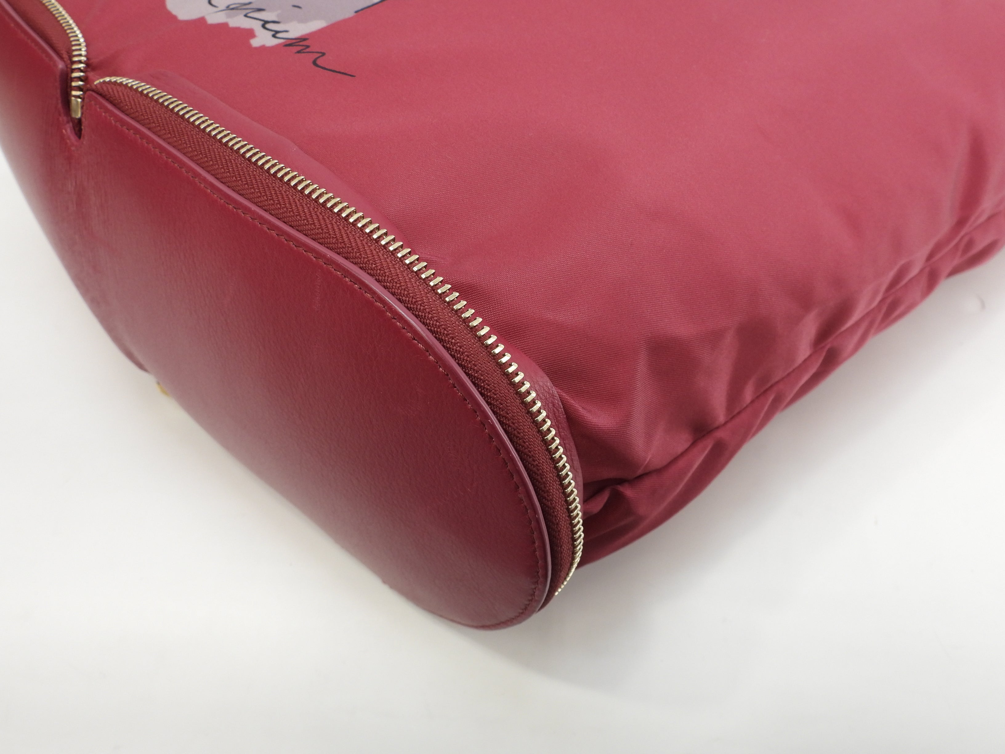 Delvaux Eco-bag Canguro Bordeaux Borsa a mano pieghevole Tote Bag@E03C