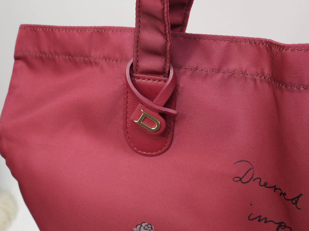 Delvaux Eco-bag Canguro Bordeaux Borsa a mano pieghevole Tote Bag@E03C