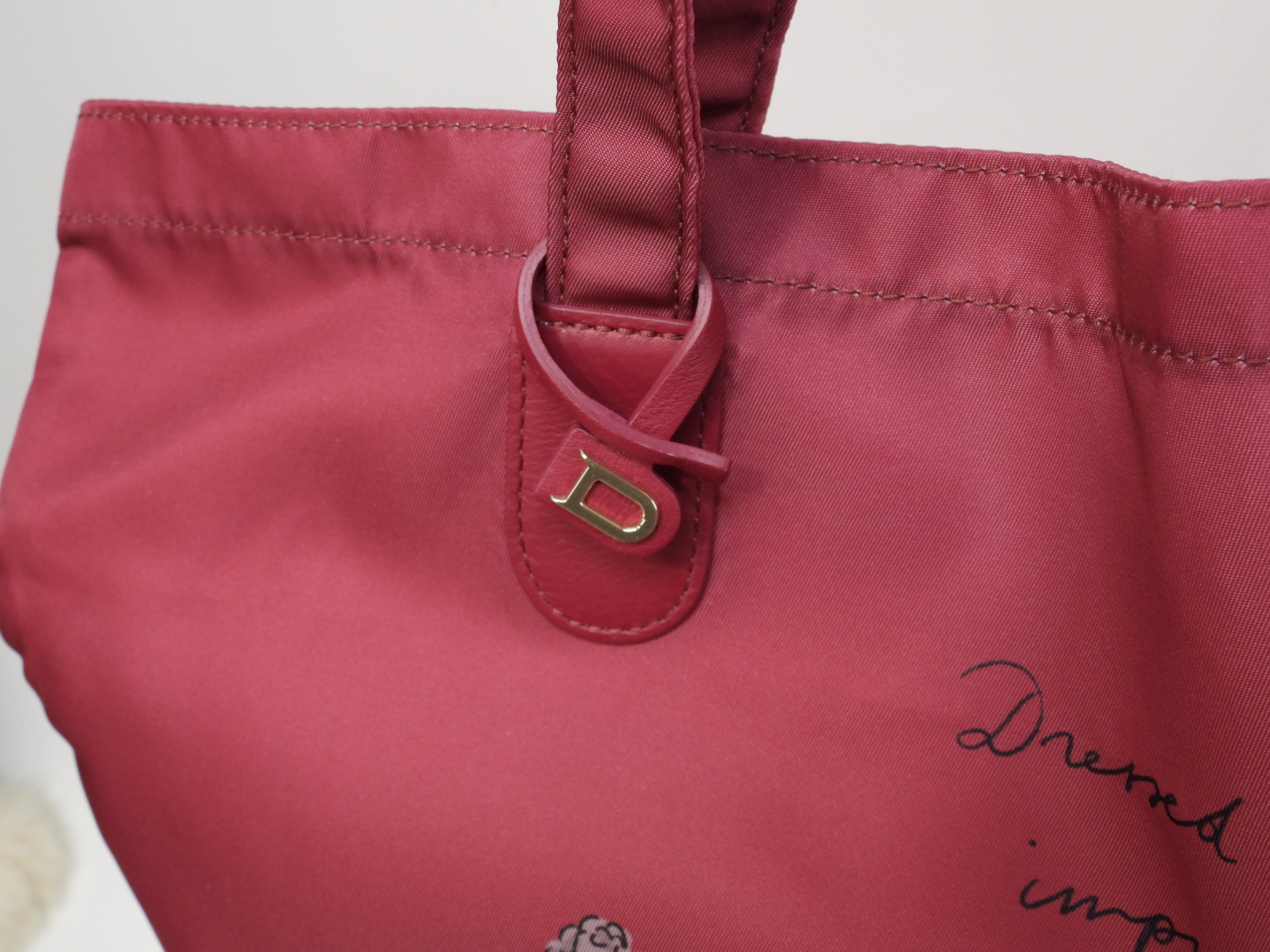 Delvaux Eco-bag Canguro Bordeaux Borsa a mano pieghevole Tote Bag@E03C