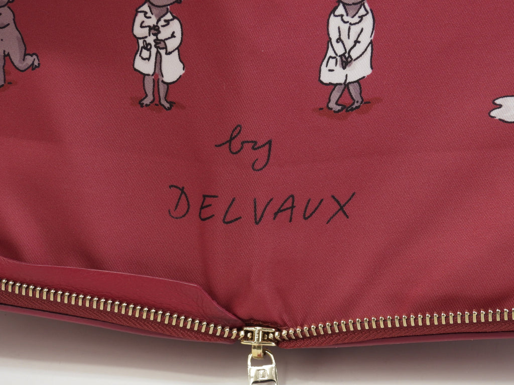 Delvaux Eco-bag Canguro Bordeaux Borsa a mano pieghevole Tote Bag@E03C