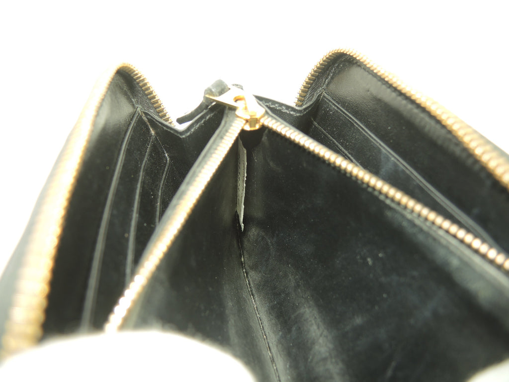 Bottega Veneta Portafoglio Lungo Interno Intrecciato Pelle Nera Metallo Dorato Cerniera Ottime Condizioni @P01382803B