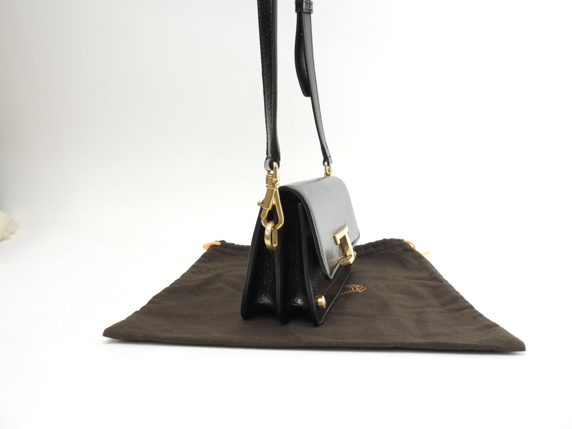 Tod's mini pochette T Timeless in pelle nera borsa a tracolla @T146