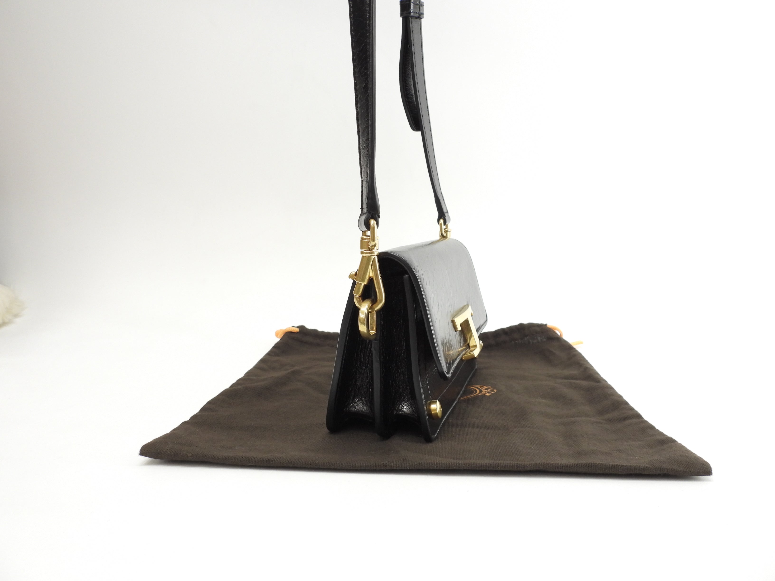 Tod's mini pochette T Timeless in pelle nera borsa a tracolla @T146