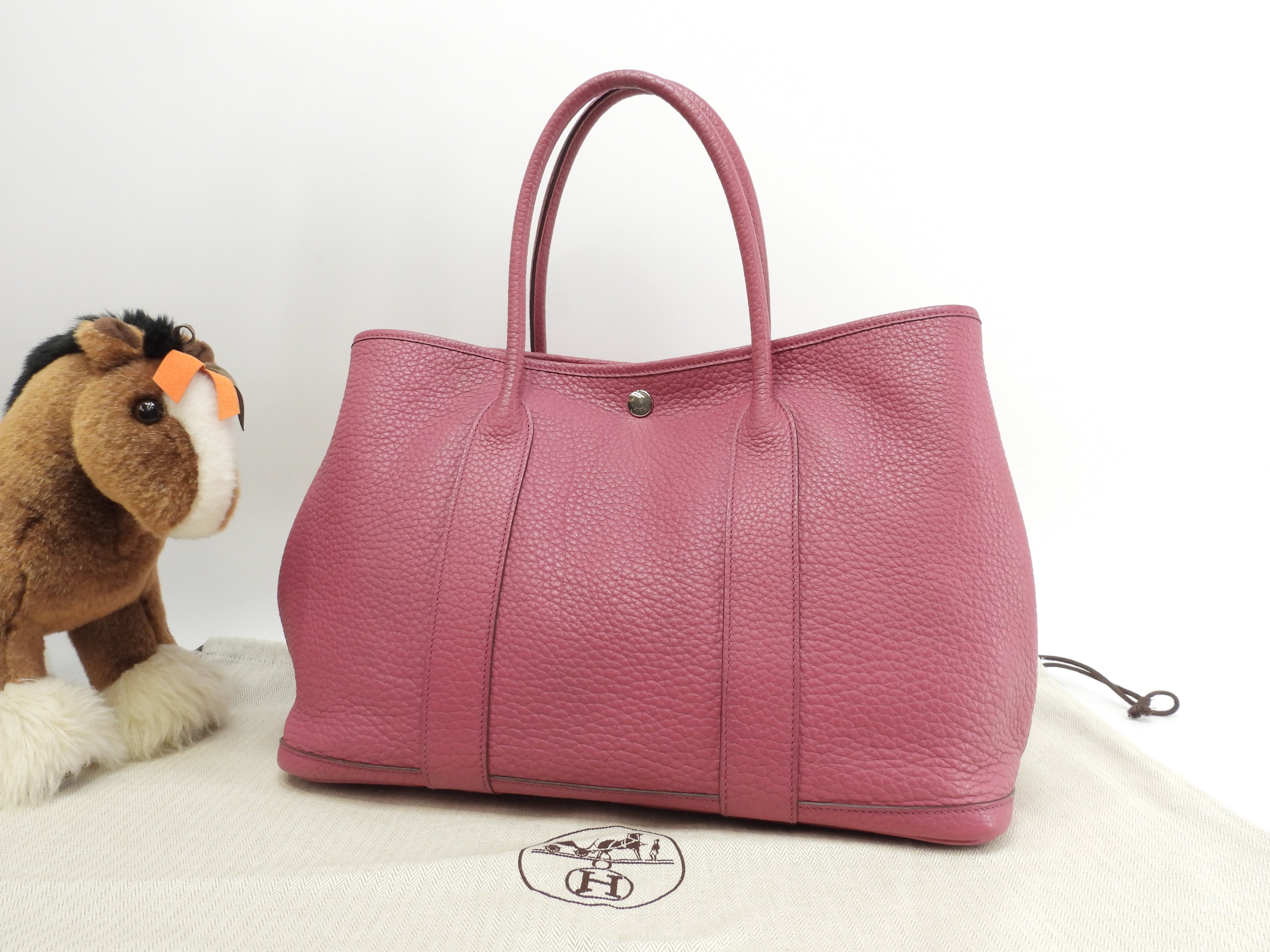 Hermès Garden Party PM in pelle Negonda Rosewood, borsa tote tracolla @□O
