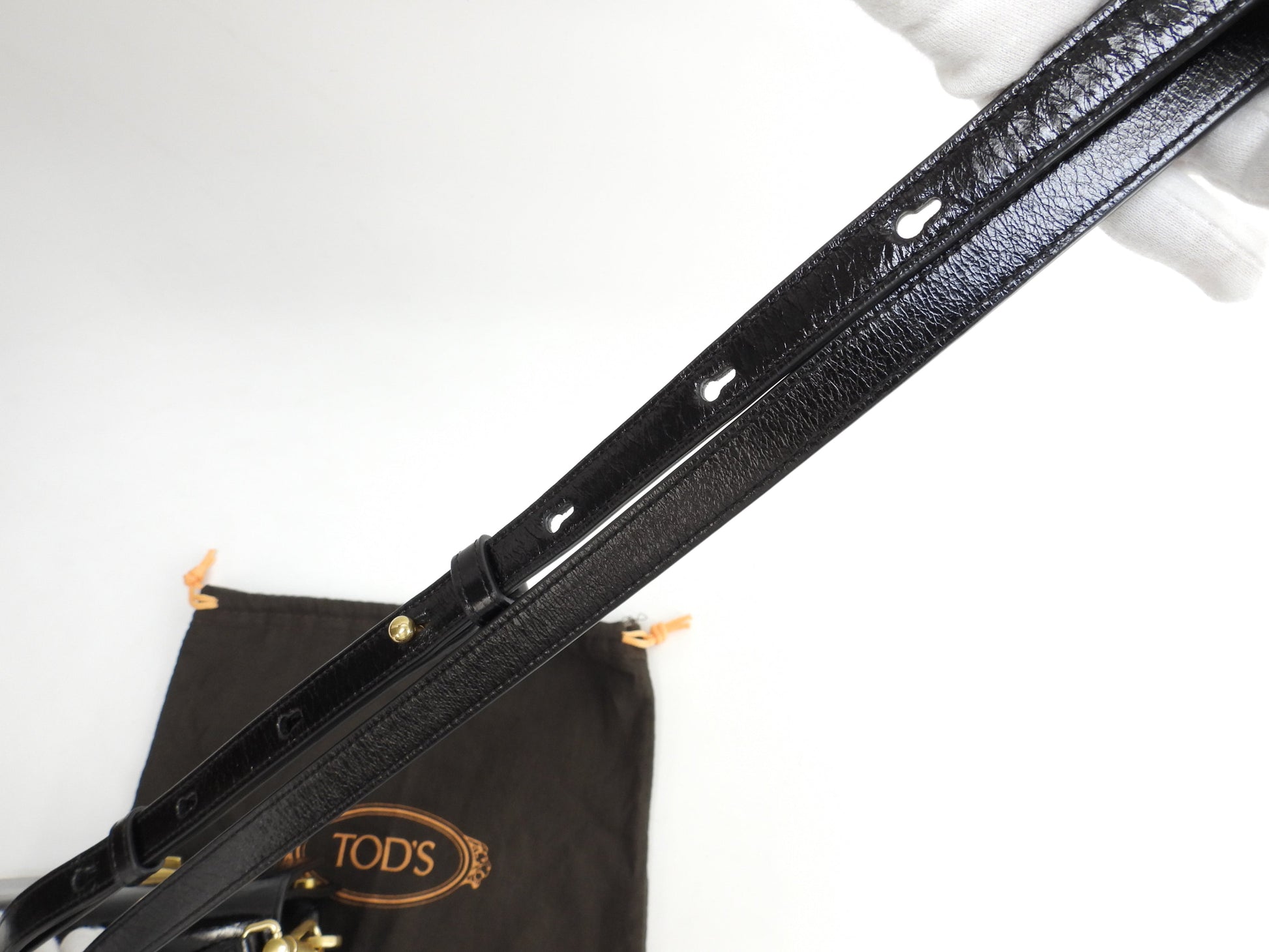 Tod's mini pochette T Timeless in pelle nera borsa a tracolla @T146