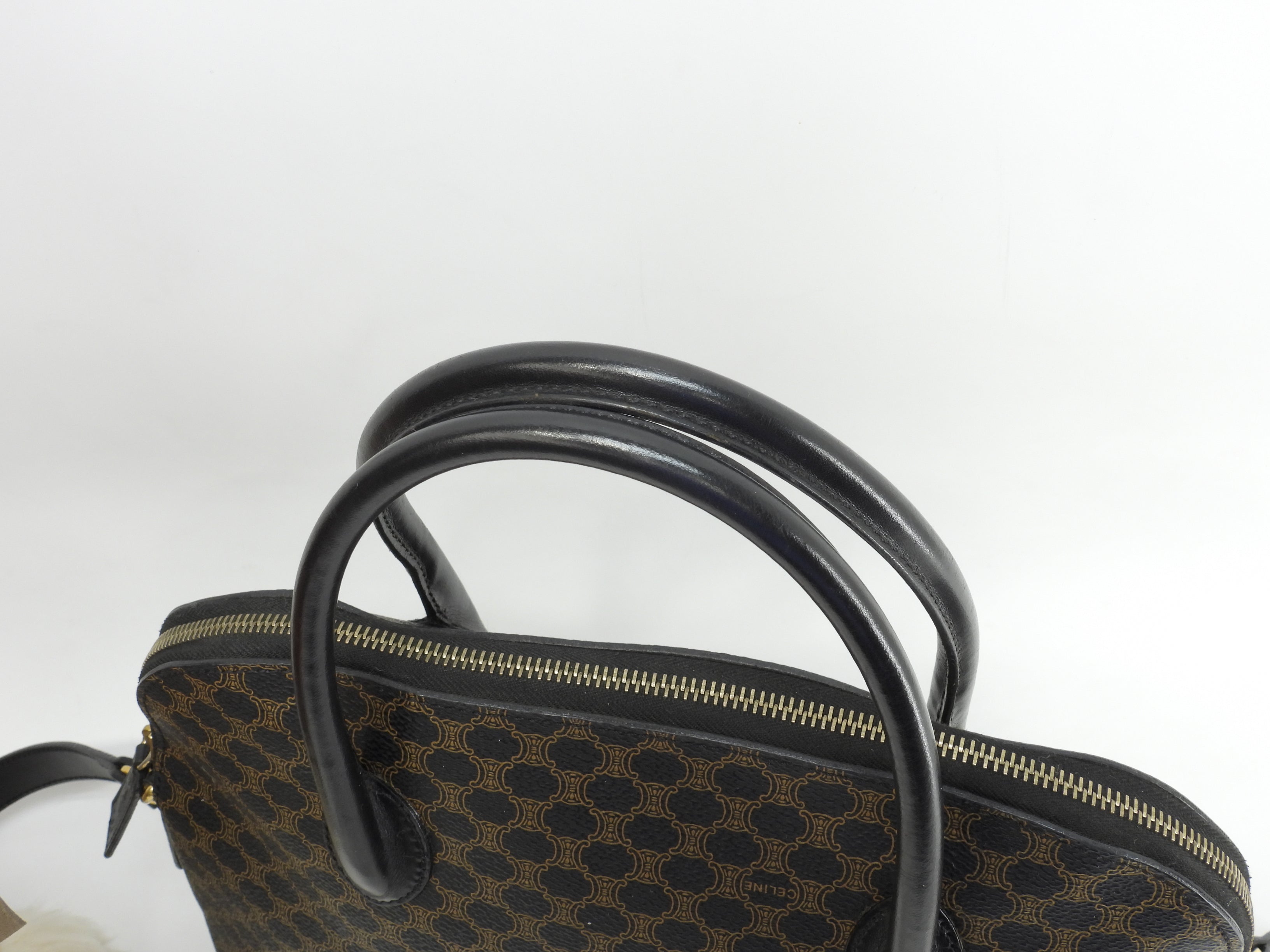 Celine borsa a mano con iniziali s, Macadam Triomphe nera, tipo Bolide mini tote, ottime condizioni @M96* 2