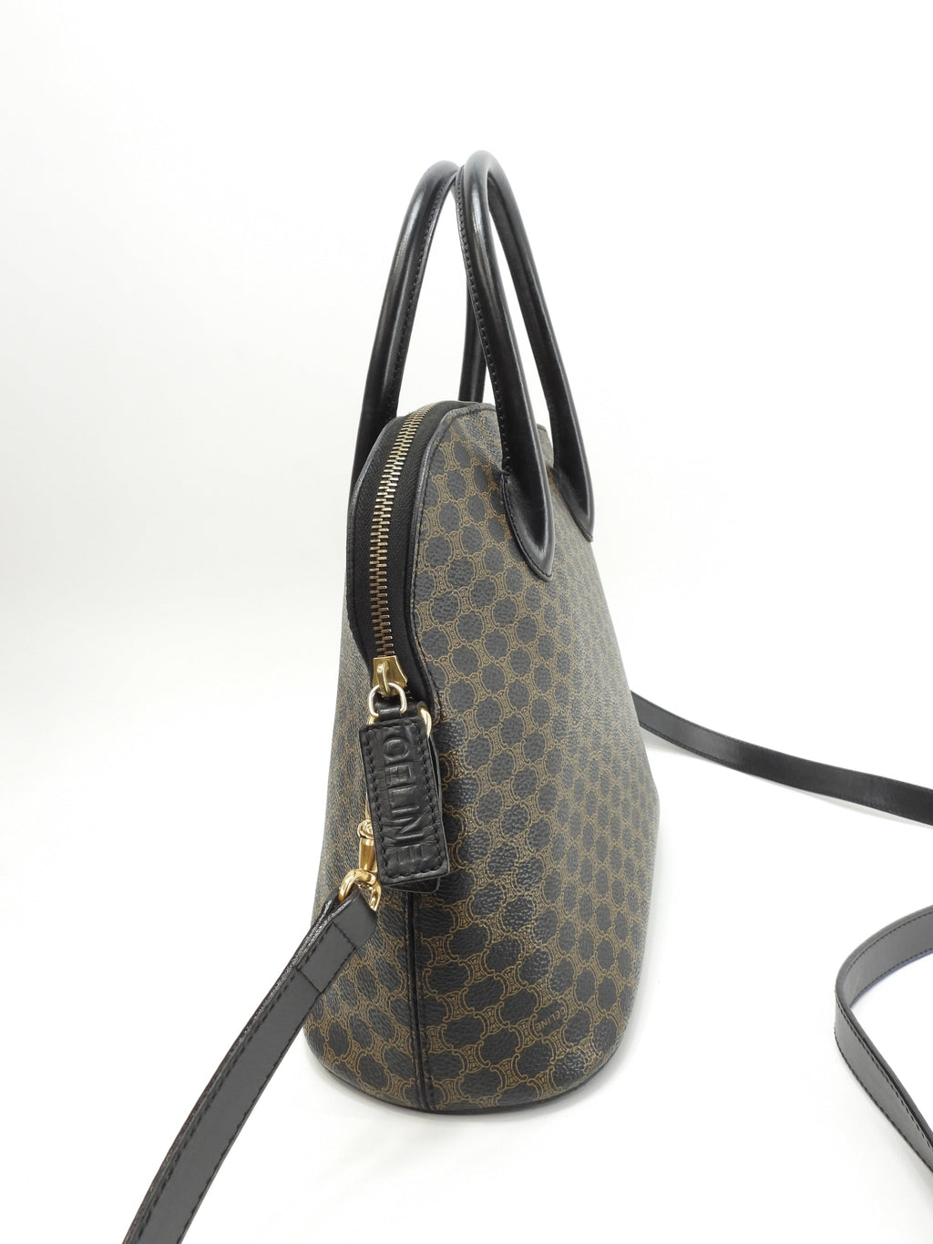Celine borsa a mano con iniziali s, Macadam Triomphe nera, tipo Bolide mini tote, ottime condizioni @M96* 2