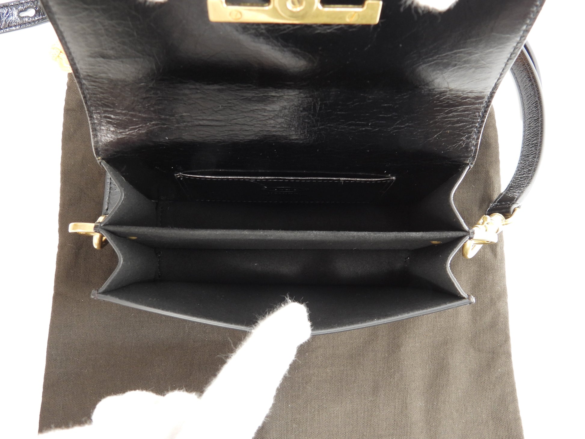 Tod's mini pochette T Timeless in pelle nera borsa a tracolla @T146