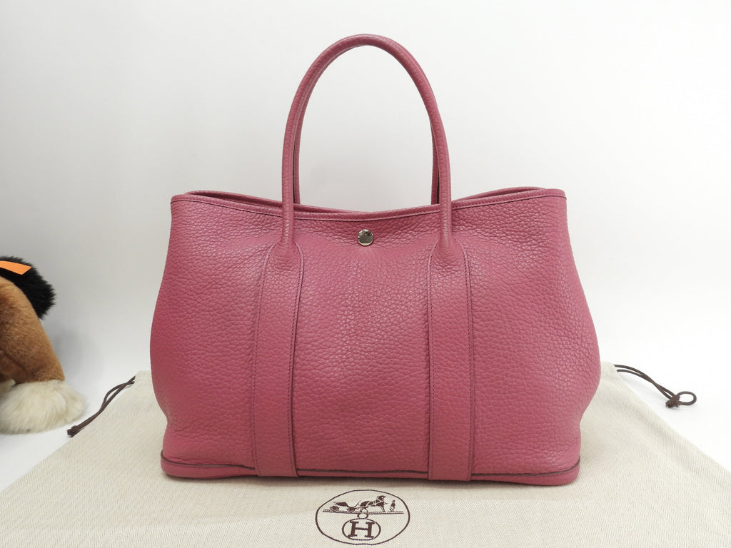 Hermès Garden Party PM in pelle Negonda Rosewood, borsa tote tracolla @□O