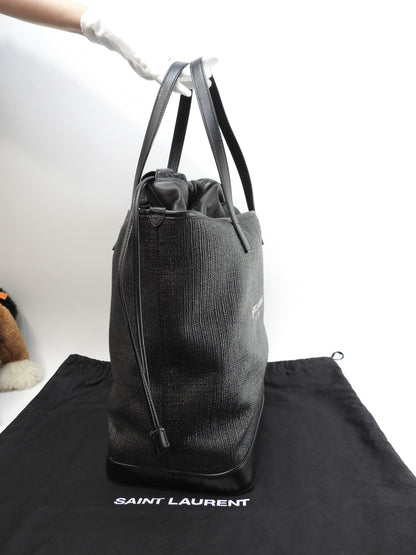Saint Laurent Borsa Tote Teddy YSL Nera con Pochette Interna a Sacchetto Tracolla @ 2
