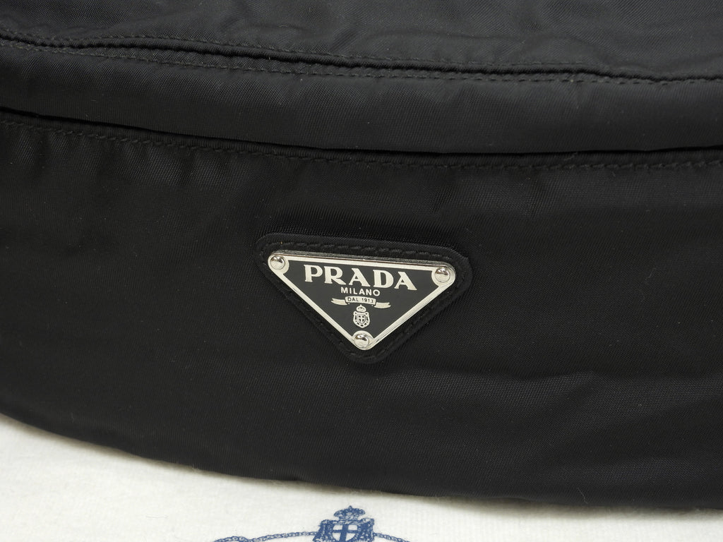 Prada borsa a tracolla Tessuto nera, tracolla/marsupio in ottime condizioni @84 3