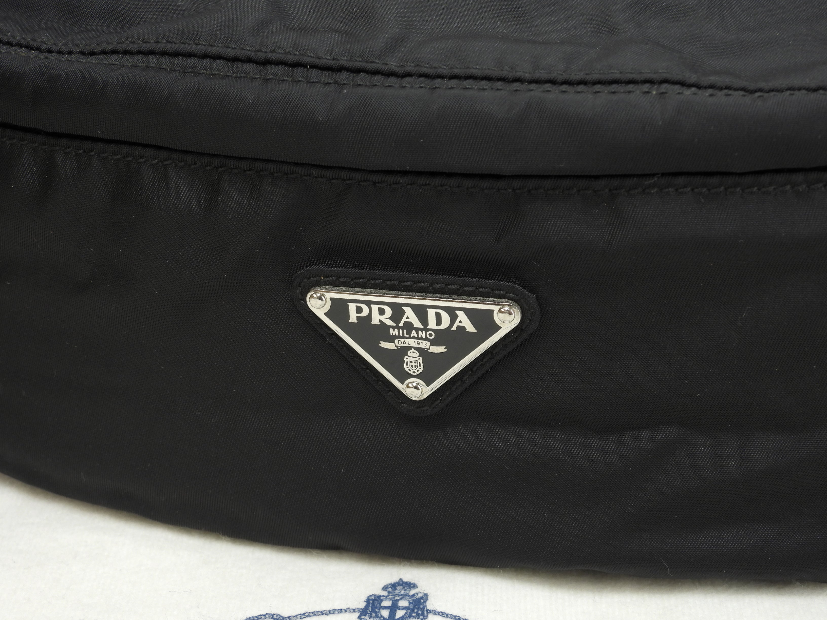 Prada borsa a tracolla Tessuto nera, tracolla/marsupio in ottime condizioni @84 3