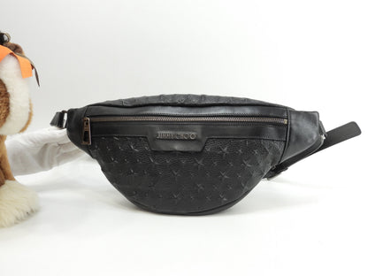 Jimmy Choo DERRY borsa a marsupio in pelle nera goffrata a stelle, ottime condizioni @THRGV9