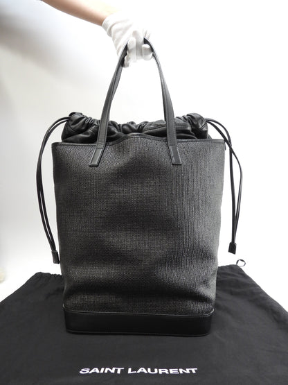Saint Laurent Borsa Tote Teddy YSL Nera con Pochette Interna a Sacchetto Tracolla @ 2