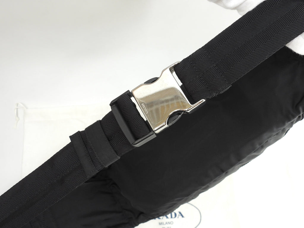 Prada borsa a tracolla Tessuto nera, tracolla/marsupio in ottime condizioni @84 3