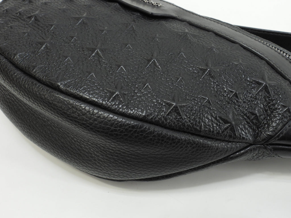 Jimmy Choo DERRY borsa a marsupio in pelle nera goffrata a stelle, ottime condizioni @THRGV9