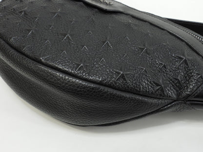 Jimmy Choo DERRY borsa a marsupio in pelle nera goffrata a stelle, ottime condizioni @THRGV9