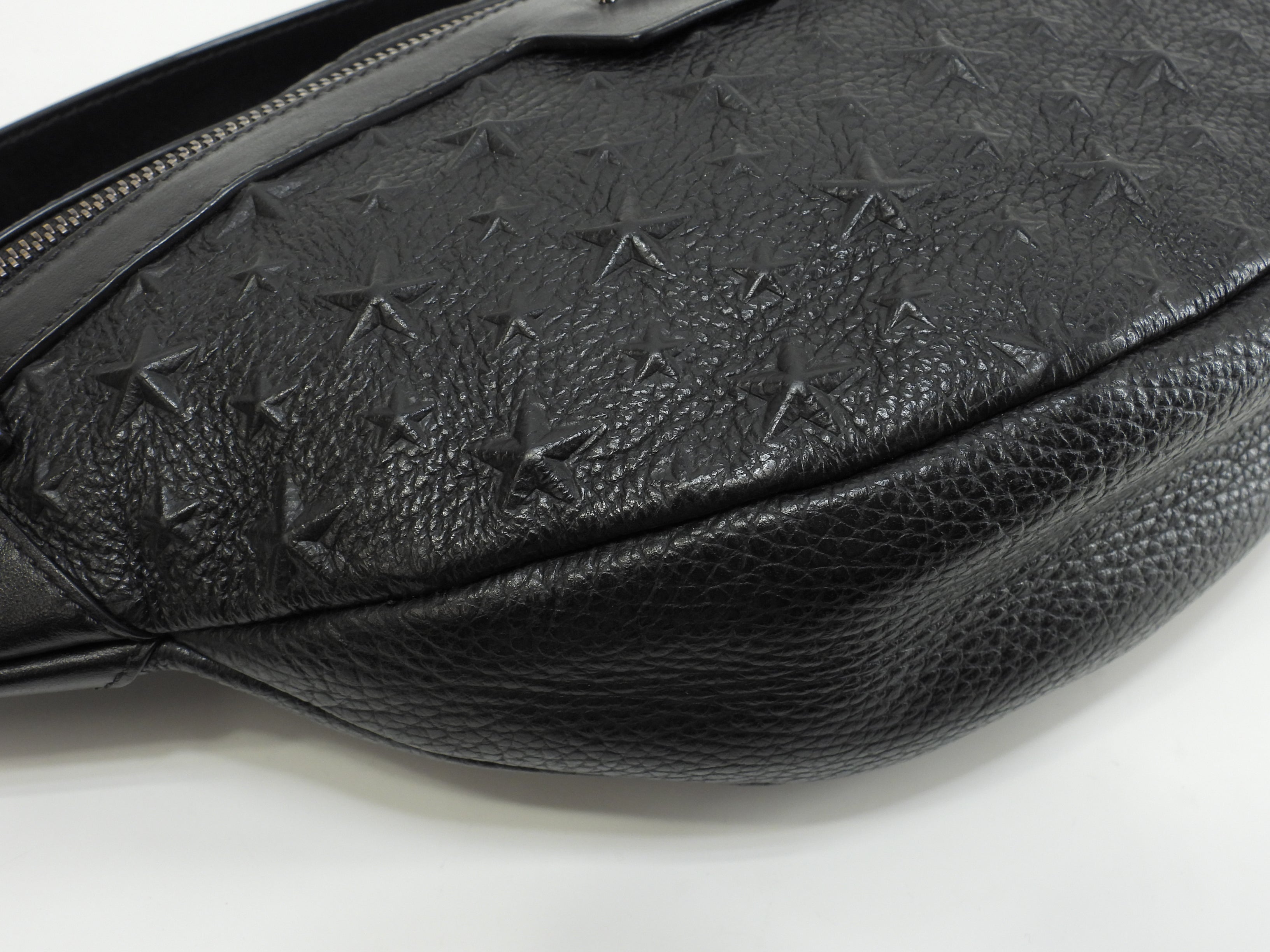 Jimmy Choo DERRY borsa a marsupio in pelle nera goffrata a stelle, ottime condizioni @THRGV9