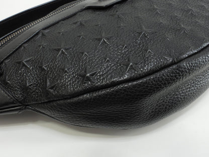 Jimmy Choo DERRY borsa a marsupio in pelle nera goffrata a stelle, ottime condizioni @THRGV9