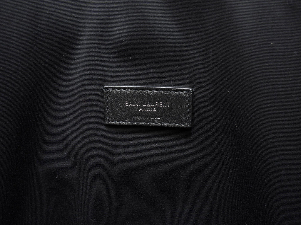 Saint Laurent Borsa Tote Teddy YSL Nera con Pochette Interna a Sacchetto Tracolla @ 2