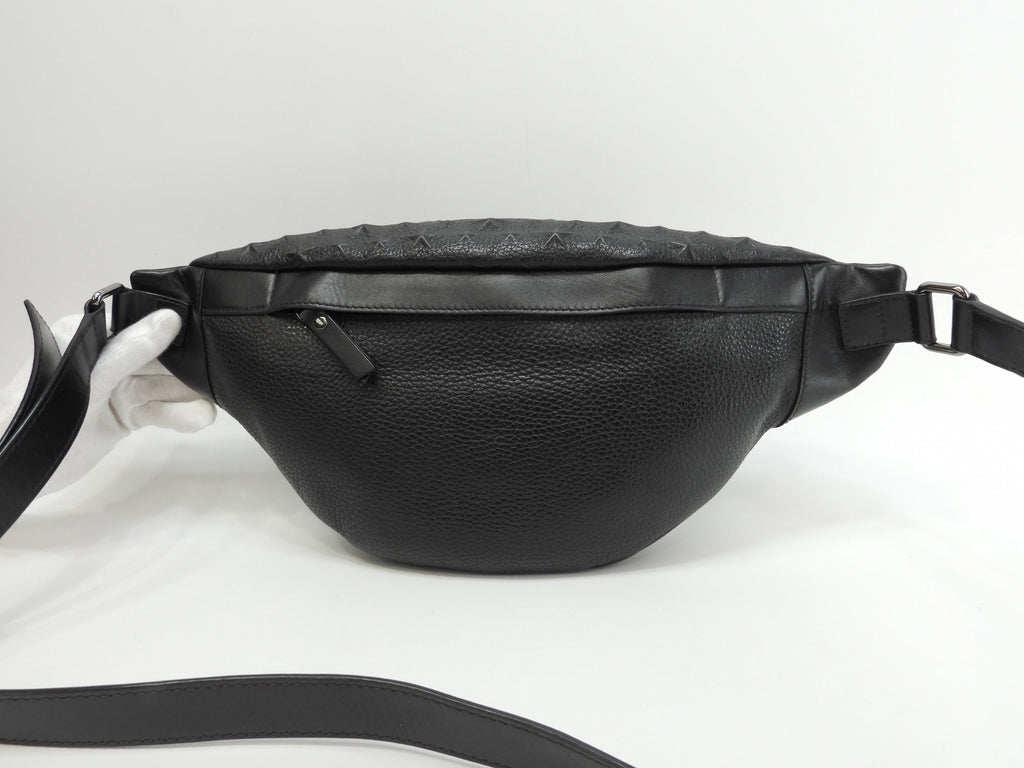 Jimmy Choo DERRY borsa a marsupio in pelle nera goffrata a stelle, ottime condizioni @THRGV9