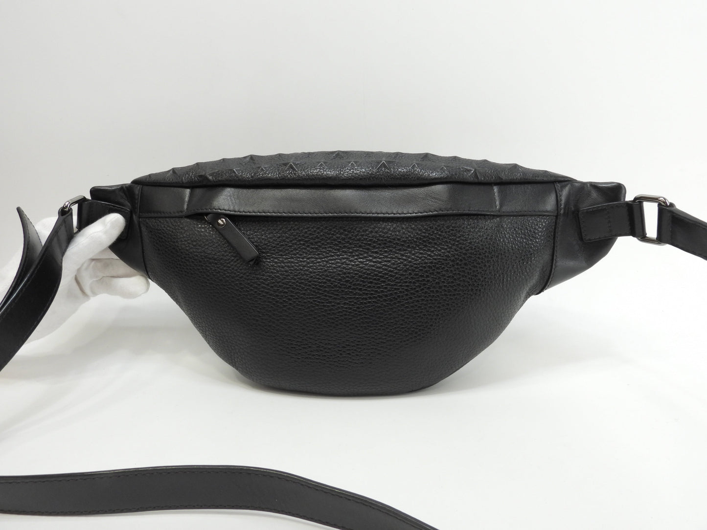 Jimmy Choo DERRY borsa a marsupio in pelle nera goffrata a stelle, ottime condizioni @THRGV9