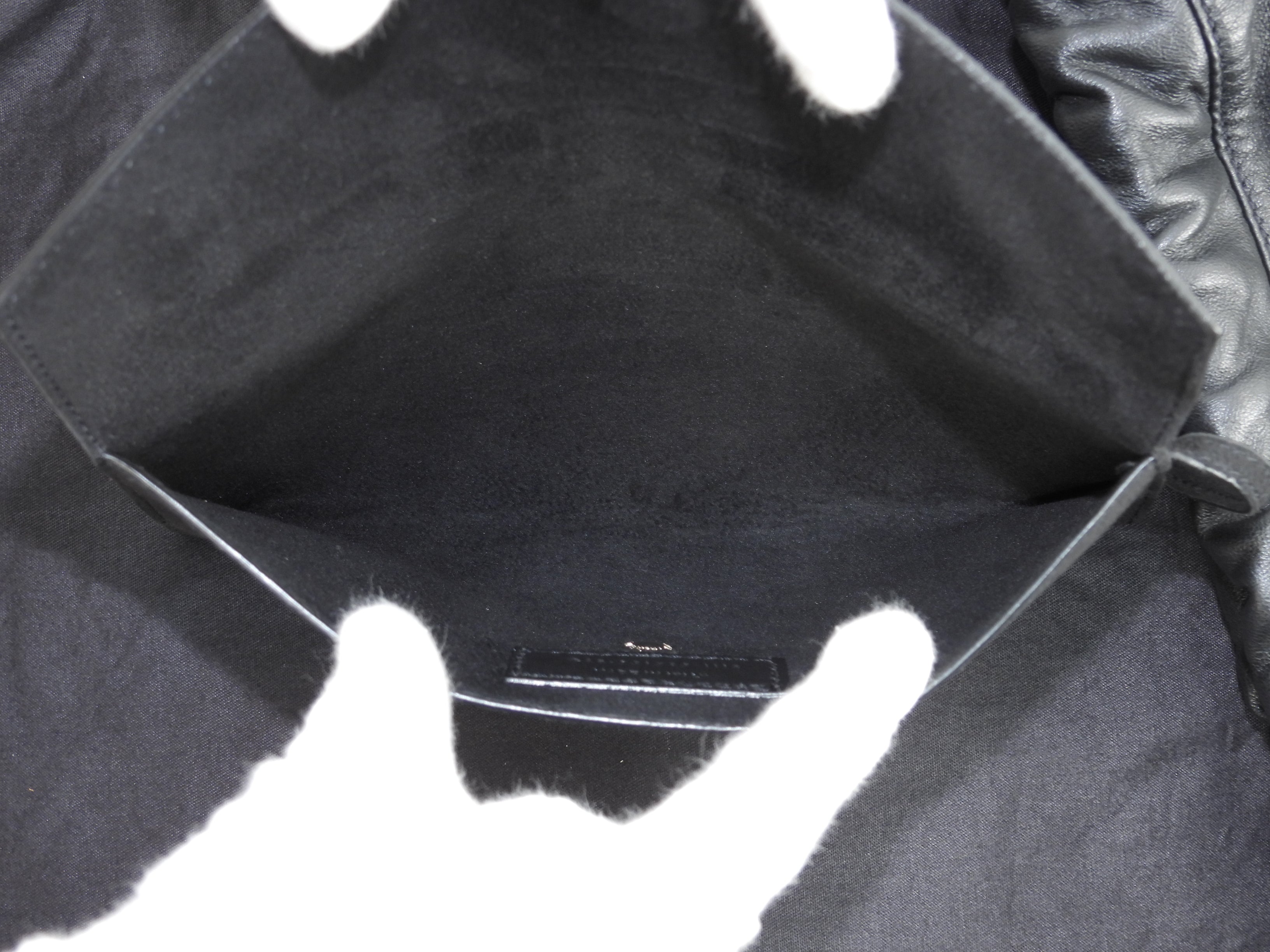 Saint Laurent Borsa Tote Teddy YSL Nera con Pochette Interna a Sacchetto Tracolla @ 2