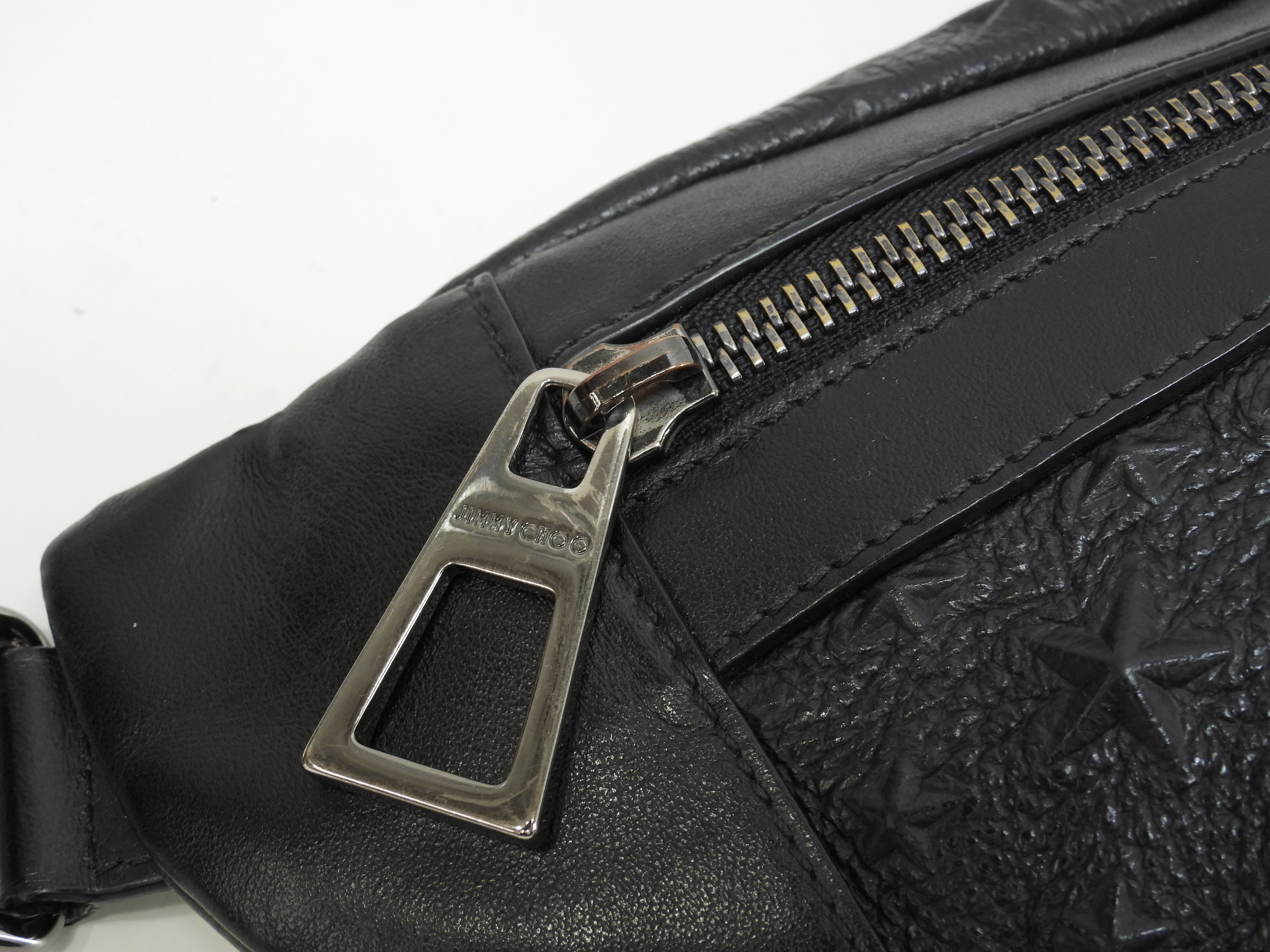 Jimmy Choo DERRY borsa a marsupio in pelle nera goffrata a stelle, ottime condizioni @THRGV9