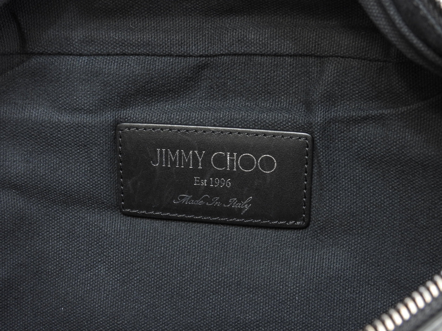 Jimmy Choo DERRY borsa a marsupio in pelle nera goffrata a stelle, ottime condizioni @THRGV9