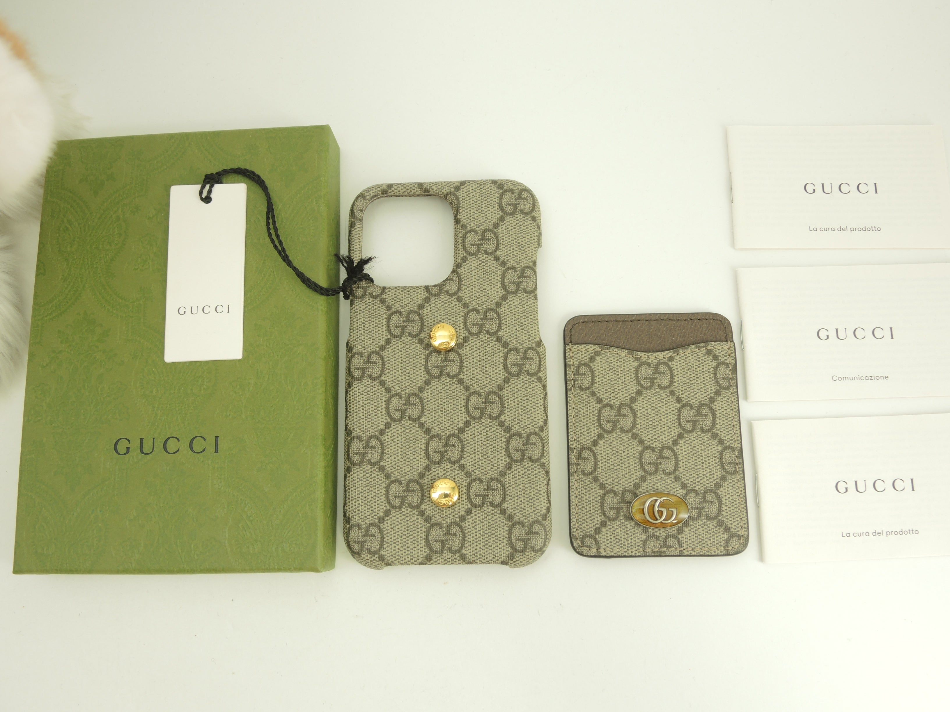Gucci iPhone 13 Pro Custodia GG Old PVC/Grigio Cover cellulare Inutilizzato @ 7