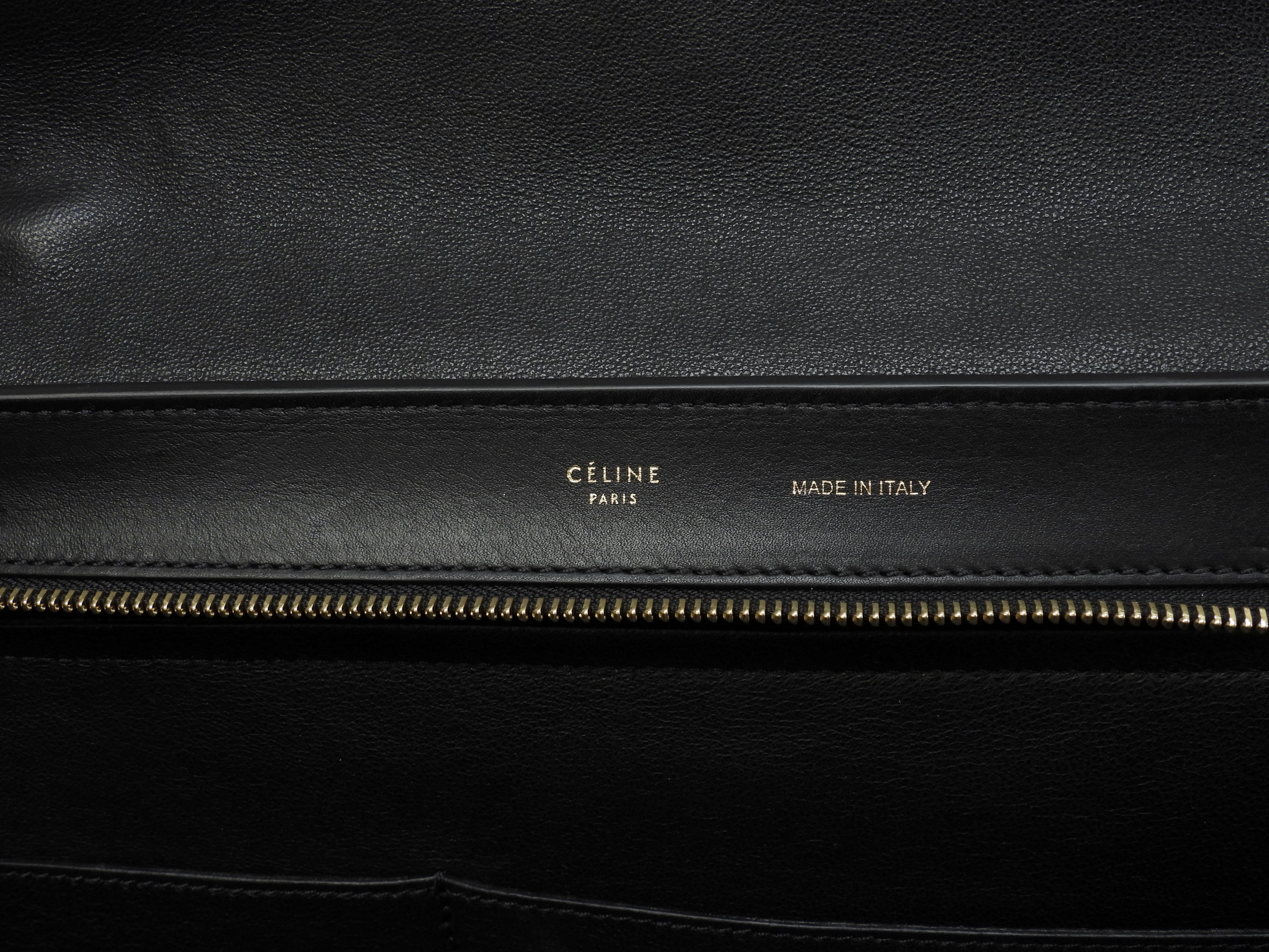 Celine Trapeze GM pelle stampata coccodrillo nera borsa a mano tote bag hobo bag come nuova @F-TB-0162