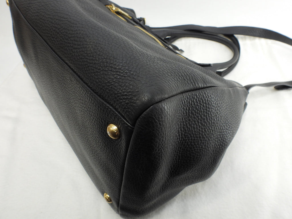 Prada borsa a mano con tracolla, pelle Taurillon nera, borsa tote interna, ottime condizioni @165