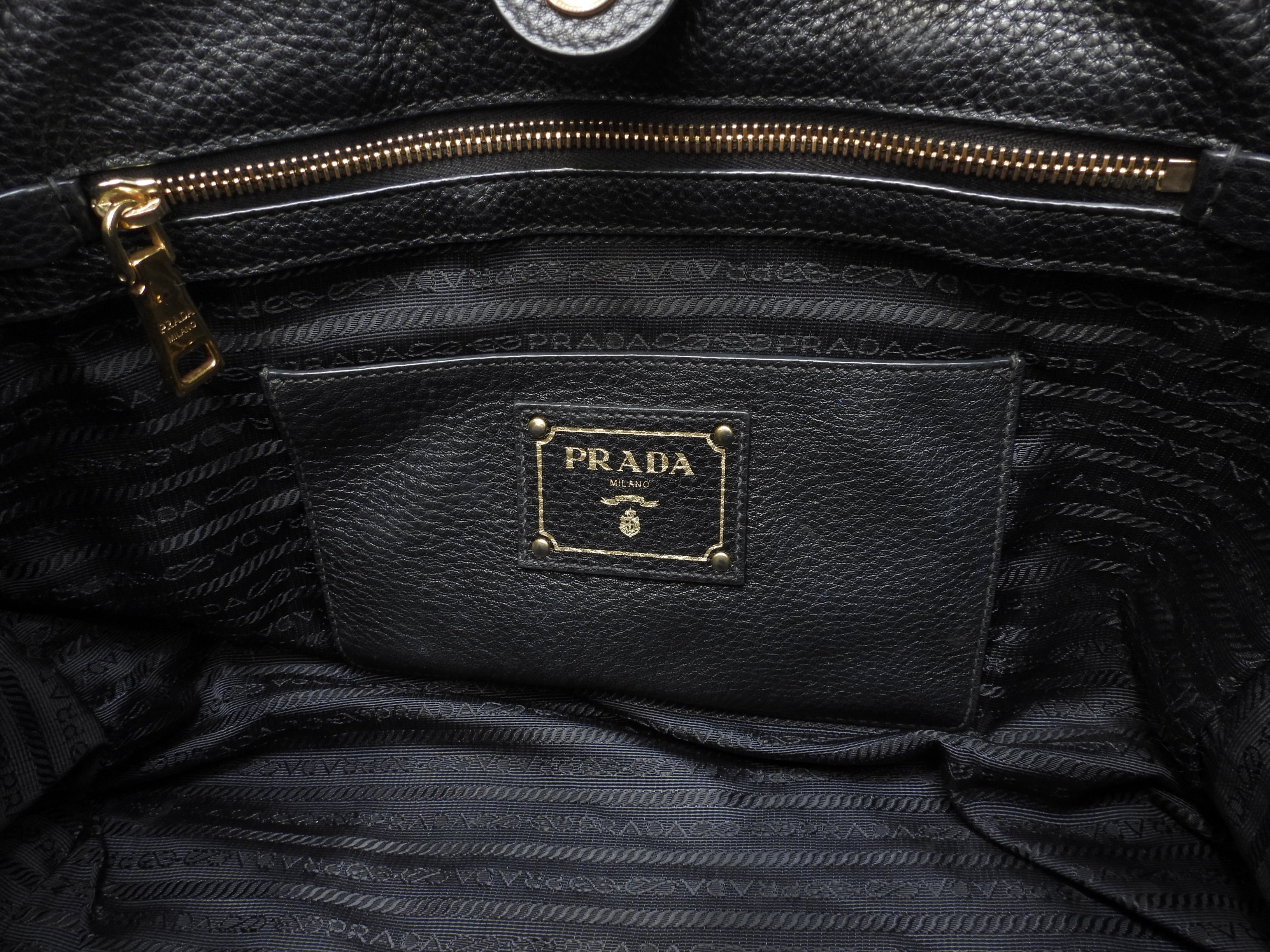 Prada borsa a mano con tracolla, pelle Taurillon nera, borsa tote interna, ottime condizioni @165