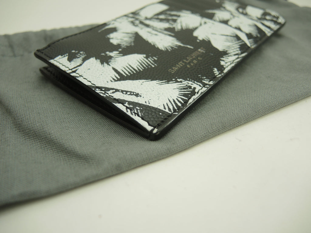 サンローランパリ Portamonete con scomparti per carte pelle bianco e nero in ottime condizioni@IEN609362-1119