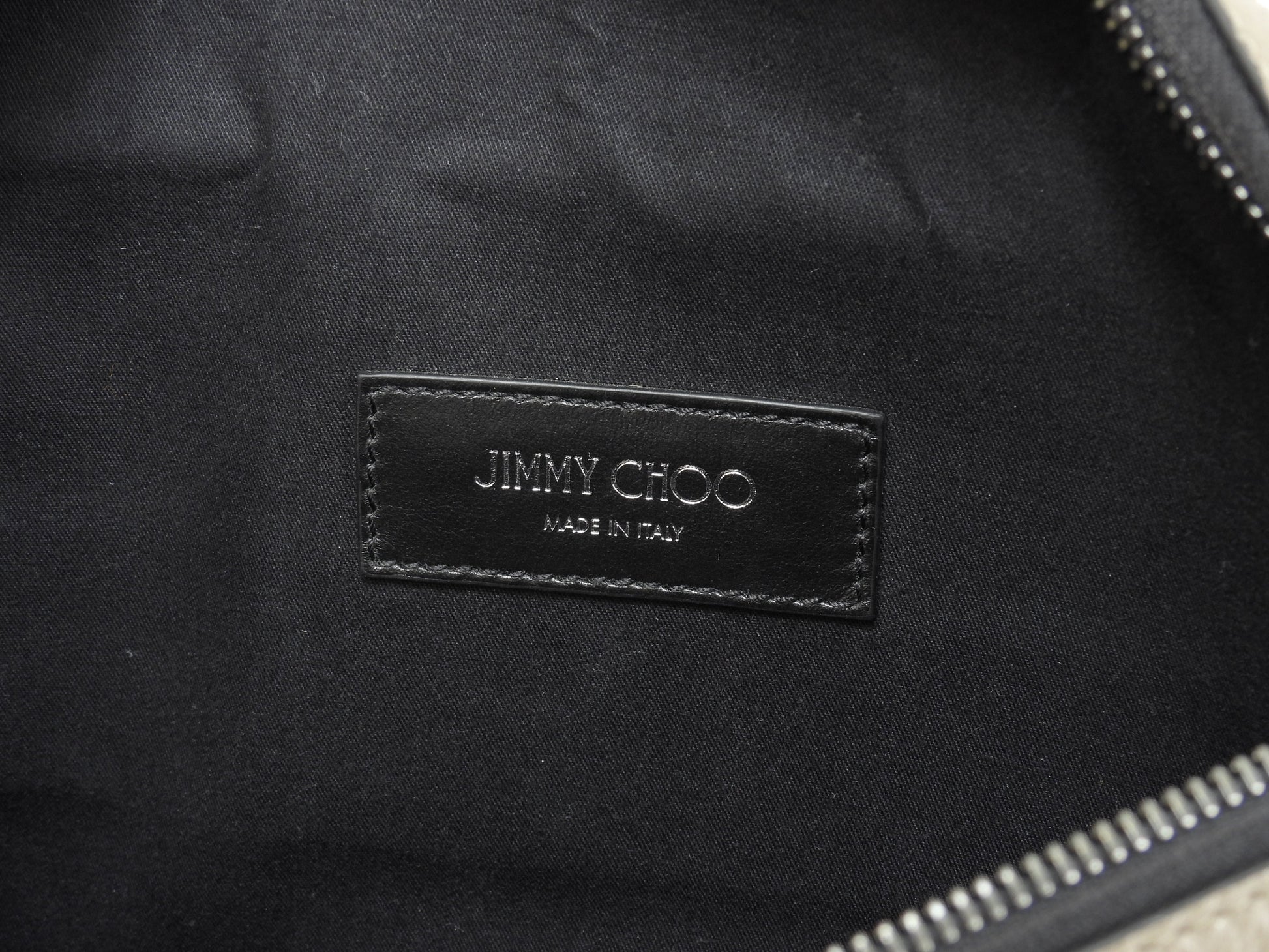 Jimmy Choo Oscar, borse a tracolla, borse a tracolla, borse a tracolla, borse a tracolla, borse a tracolla, in pelle grigio/nero con borchie a stella, in ottime condizioni @FQLTV4