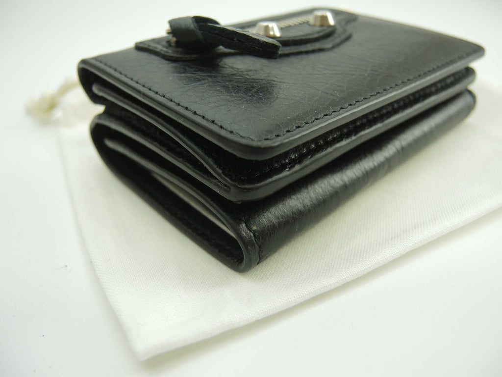 Balenciaga Mini Portafoglio Classico in Pelle Nera, Compatto, Nuovo di zecca @ 1