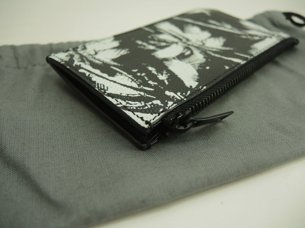 サンローランパリ Portamonete con scomparti per carte pelle bianco e nero in ottime condizioni@IEN609362-1119