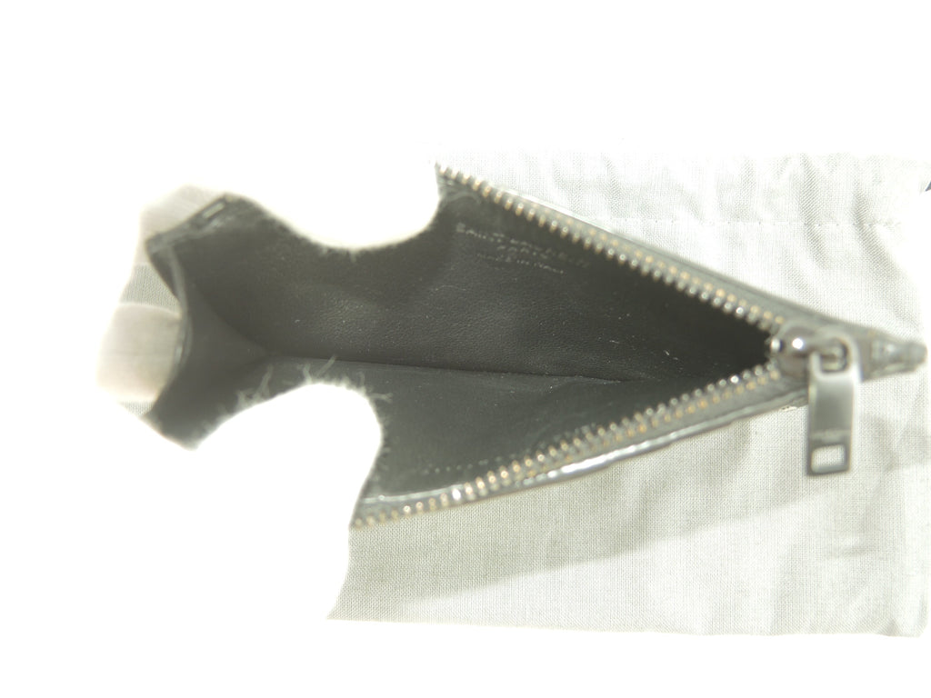 サンローランパリ Portamonete con scomparti per carte pelle bianco e nero in ottime condizioni@IEN609362-1119