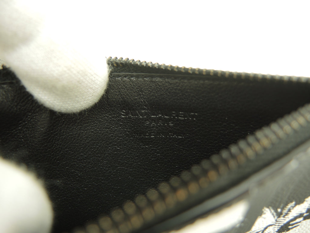 サンローランパリ Portamonete con scomparti per carte pelle bianco e nero in ottime condizioni@IEN609362-1119