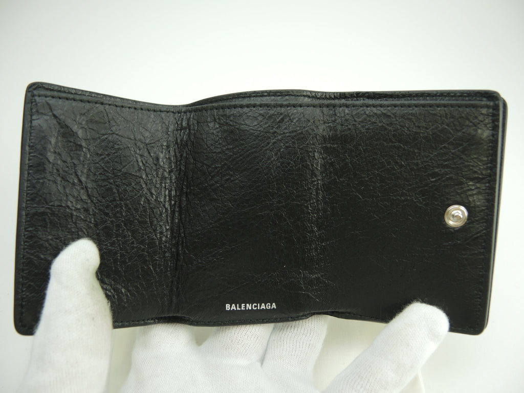 Balenciaga Mini Portafoglio Classico in Pelle Nera, Compatto, Nuovo di zecca @ 1