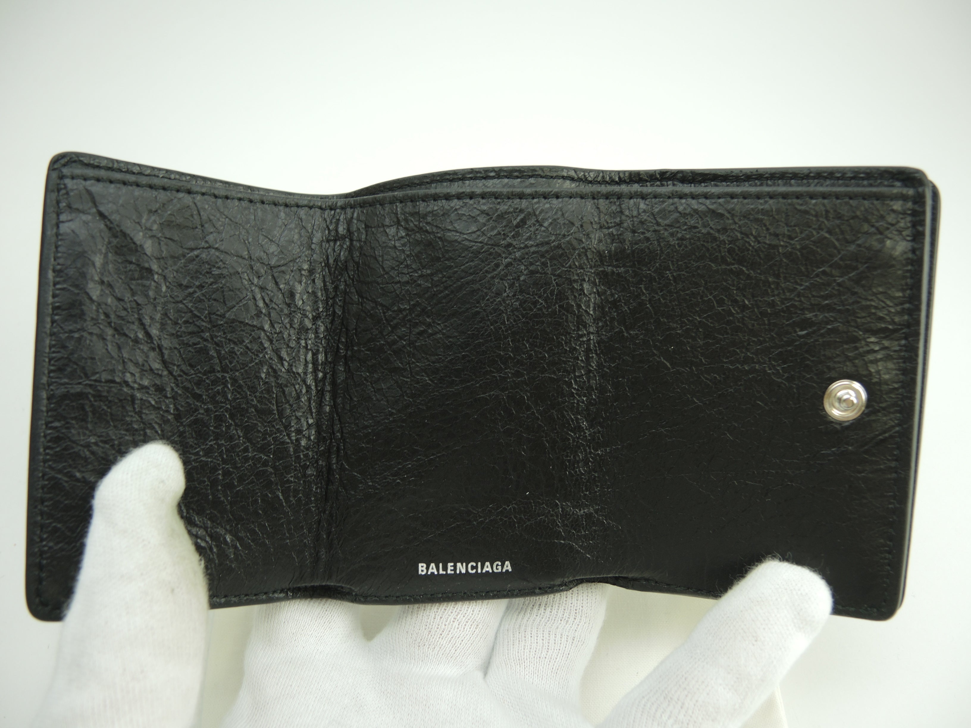 Balenciaga Mini Portafoglio Classico in Pelle Nera, Compatto, Nuovo di zecca @ 1