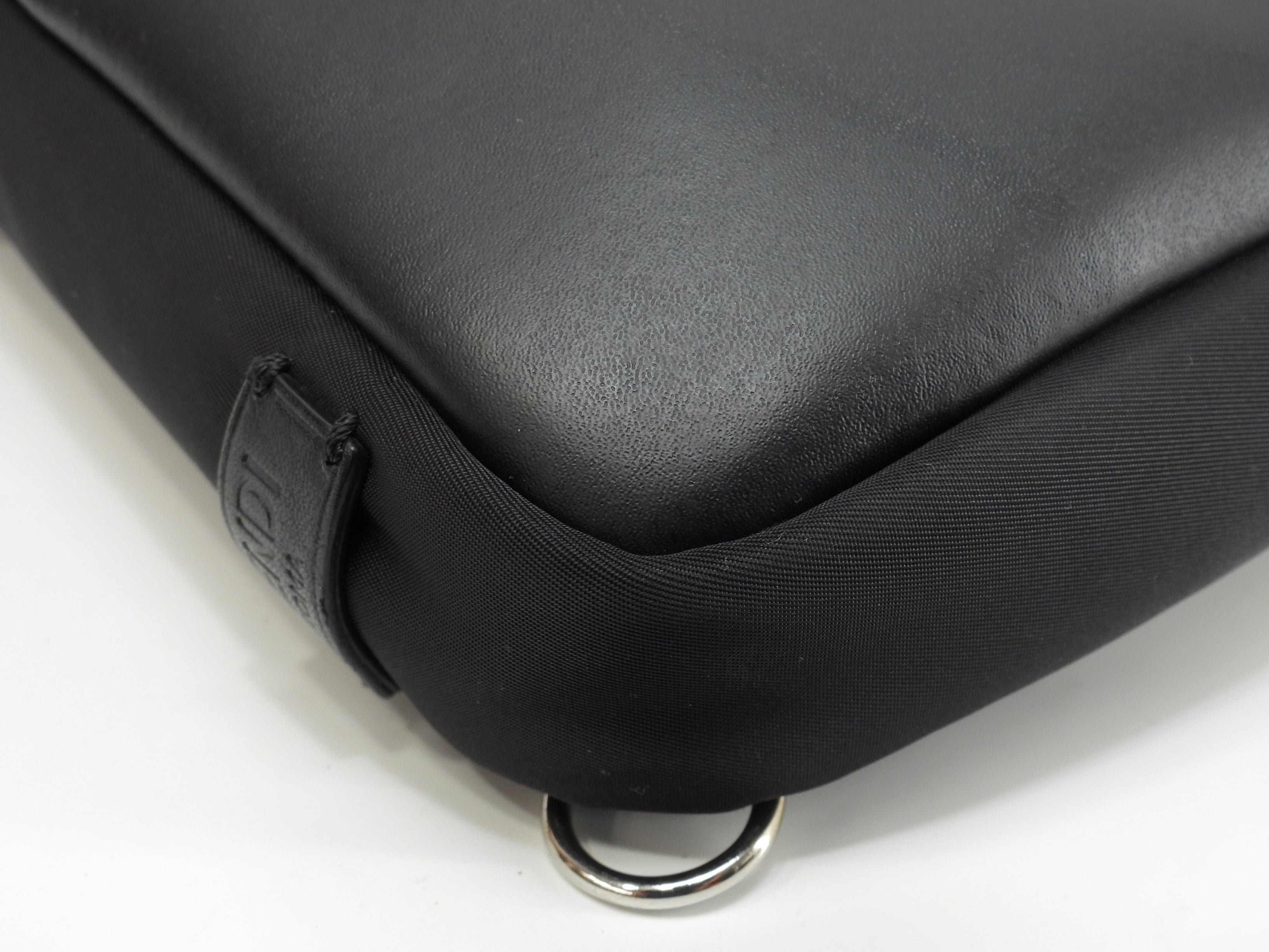Fendi marsupio mostro in nylon e pelle nero, hardware color argento, ottime condizioni @ 64