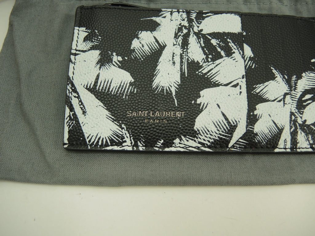 サンローランパリ Portamonete con scomparti per carte pelle bianco e nero in ottime condizioni@IEN609362-1119
