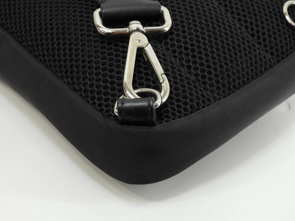 Fendi marsupio mostro in nylon e pelle nero, hardware color argento, ottime condizioni @ 64